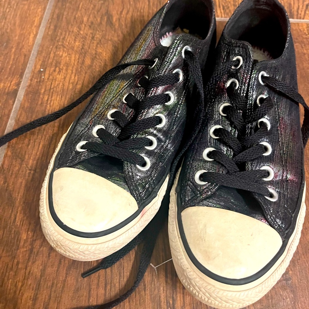 Converse all stars iridescent black sneakers 8